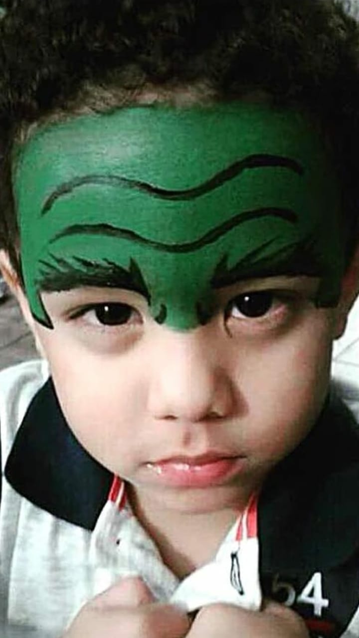 foto pintura facial hulk